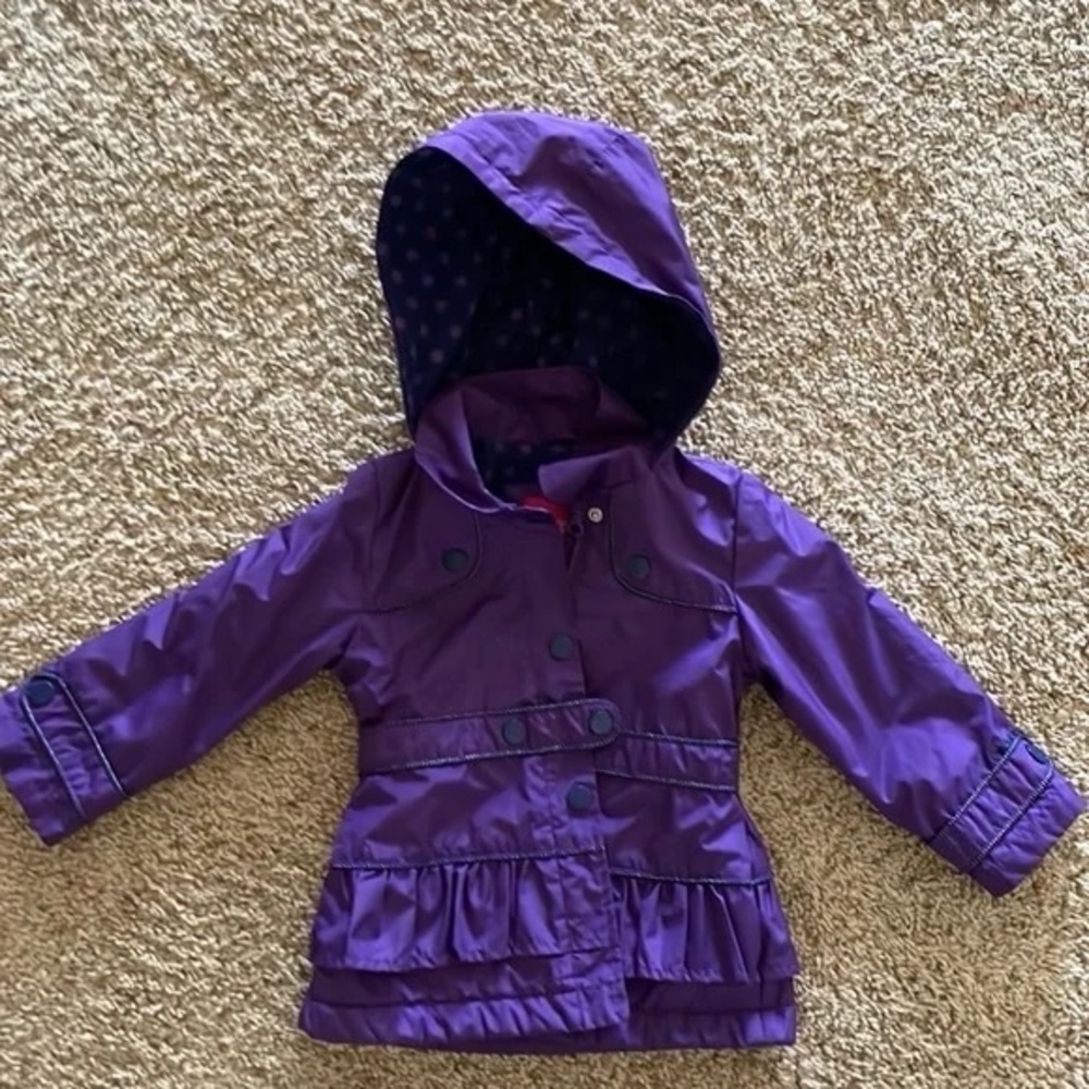 London Fog ruffled girls raincoat